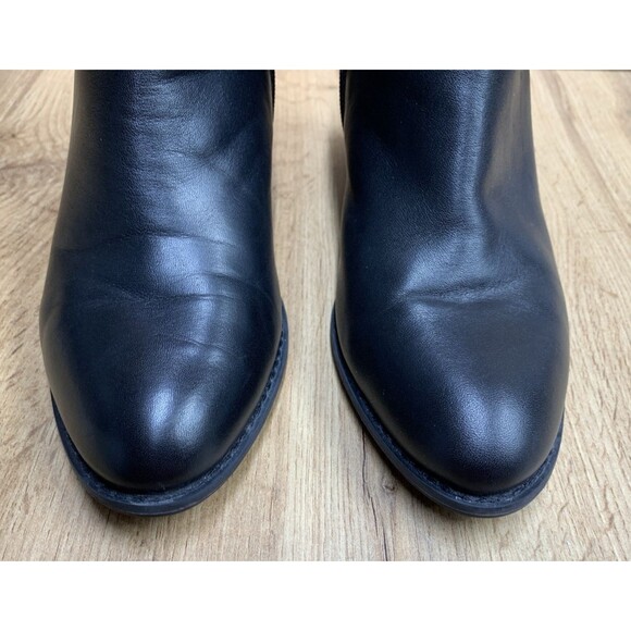 Vionic Women's Trinity Black Leather Ankle Boots Sz 9.5 Gold Buckle Straps Shors - Picture 6 of 16